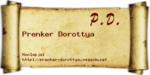 Prenker Dorottya névjegykártya